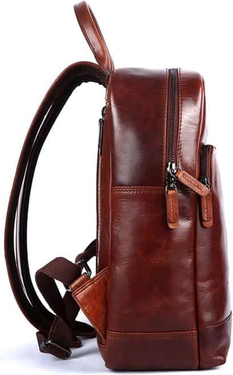 Genicci Amsterdam Rugzak - Cognac 13 Genicci Amsterdam Rugzak - Cognac - Afbeelding 11