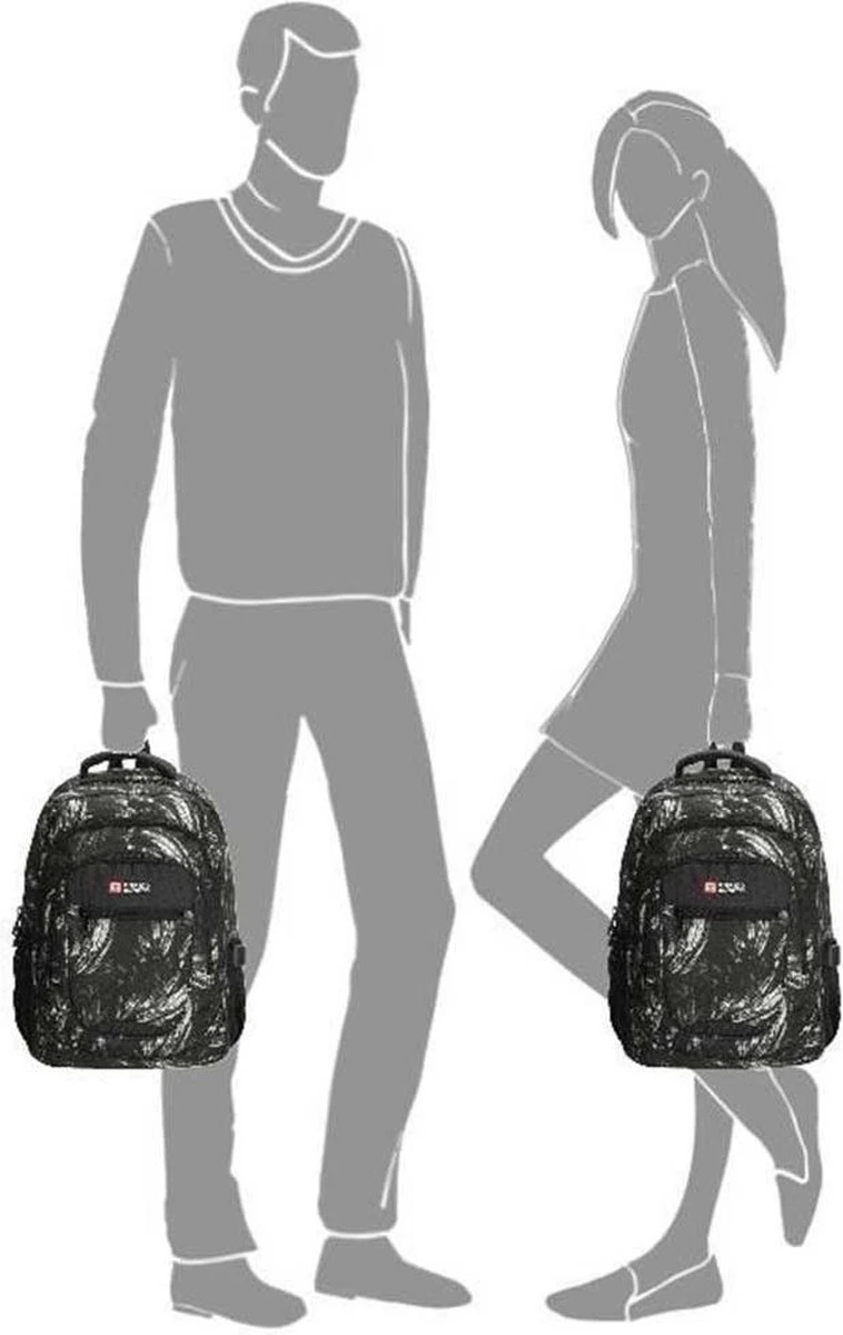 Enrico Benetti Santa Cruz 62038 Laptoprugzak 17" - Zwart Verenprint 4 Enrico Benetti Santa Cruz 62038 Laptoprugzak 17" - Zwart Verenprint - Afbeelding 2