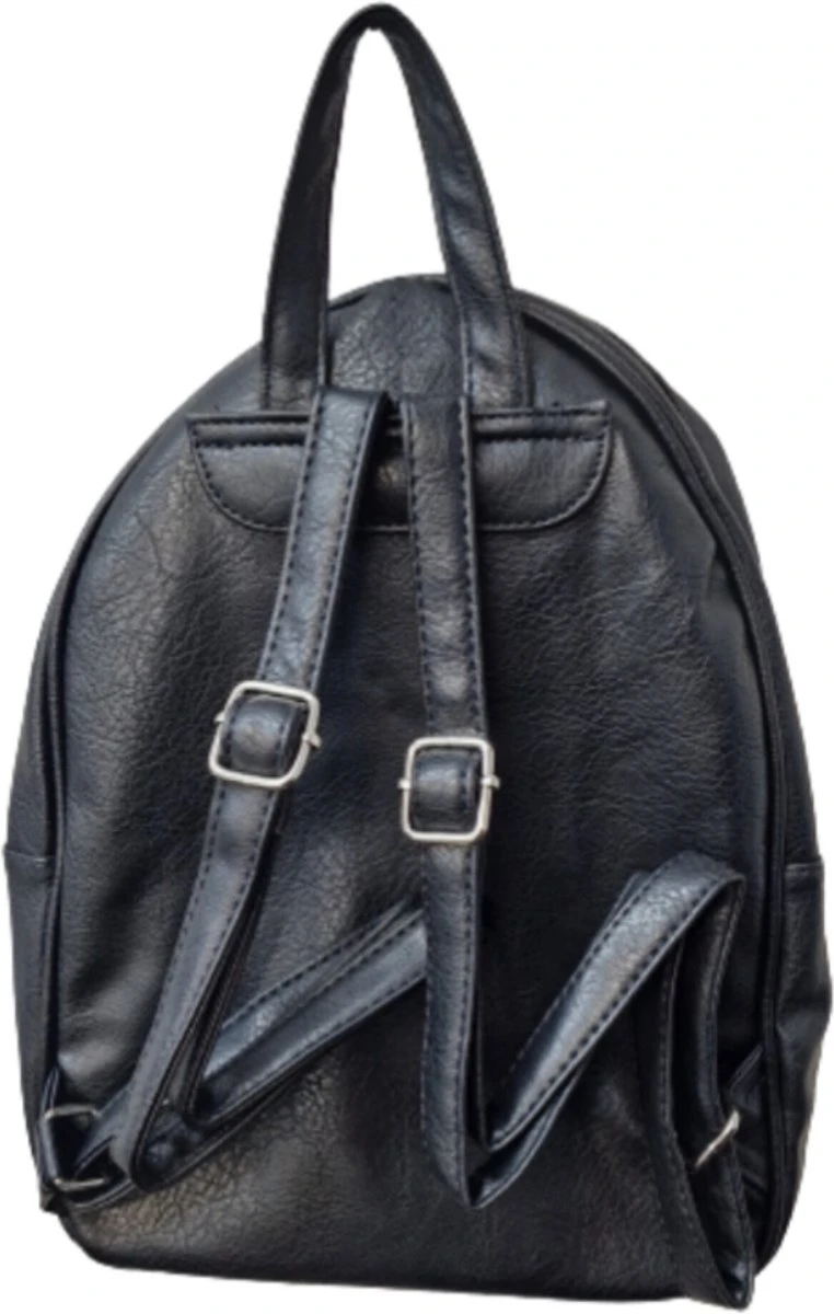 Rugzak Soepele Zwarte PU-Leer 5 Rugzak Soepele Zwarte PU-Leer - Afbeelding 3