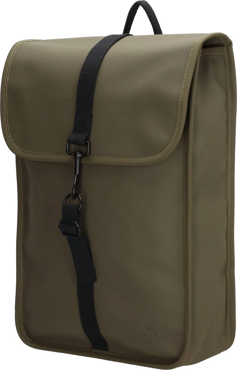 Charm London Neville Waterproof Backpack Olive 4 Charm London Neville Waterproof Backpack Olive - Afbeelding 2