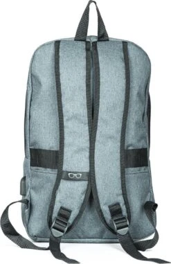 SafeSave Rugtas – Waterafstotende Schooltas Met Laptop Vak En Usb Aansluiting – Schoudertas – 15.6 Inch – Licht Grijs -Tas Kortingswinkel 778x1200