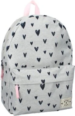 Milky Kiss Clever Girls - Rugzak - Schooltas Meisje - Grijs - Hartjes -Tas Kortingswinkel 781x1200 16