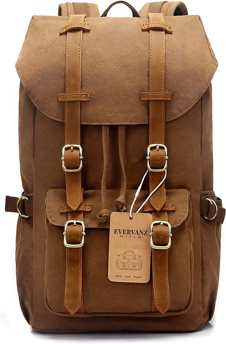 EV - Rugzak Canvas - Leder Details 3 EV - Rugzak Canvas - Leder Details