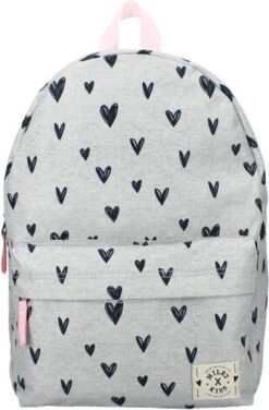 Milky Kiss Clever Girls - Rugzak - Schooltas Meisje - Grijs - Hartjes -Tas Kortingswinkel 789x1200 10