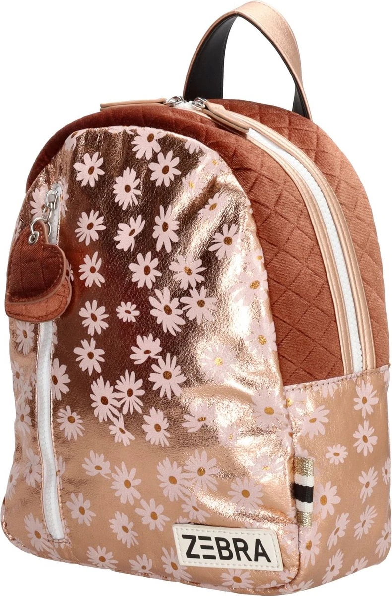 Zebra Rugzak Flower Gold Metalic (s) + Armbandje 4 Zebra Rugzak Flower Gold Metalic (s) + Armbandje - Afbeelding 2
