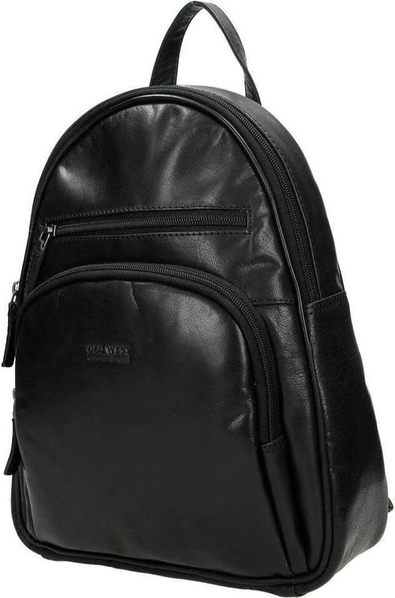 Old West Leren Dames Rugzak San Antonio M - Zwart 12 Old West Leren Dames Rugzak San Antonio M - Zwart - Afbeelding 10