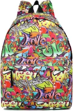 Miss Lulu Rugzak - 22,61 Liter - Graffiti (e1401g)