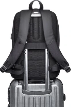 ACROPAQ Rugzak - Met Laptopvak 17 Inch, Waterdicht, Voor Dames En Heren, USB Aansluiting - Rugtas Voor Meisje En Jongens- Zwart -Tas Kortingswinkel 804x1200