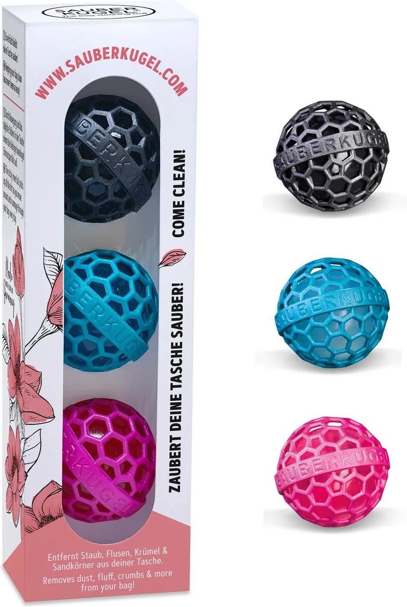 Sauberkugel - Tassenreiniger - Schoonmaakbal - Herbruikbaar - 3-pack - 3 Kleuren 3 Sauberkugel - Tassenreiniger - Schoonmaakbal - Herbruikbaar - 3-pack - 3 Kleuren