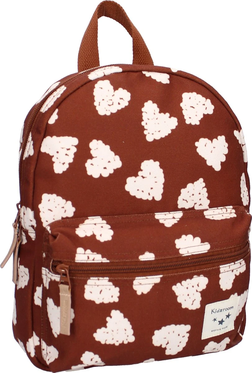 Kidzroom Adore More - Rugzak - 2 T/m 6 Jaar - Bruin - Hartjes 4 Kidzroom Adore More - Rugzak - 2 T/m 6 Jaar - Bruin - Hartjes - Afbeelding 2