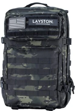 LAYSTON. - 45L Sport School Werk Rugtas - Sport Rugzak - Tactical Backpack - Waterafstotend - Camo Groen -Tas Kortingswinkel 812x1200 3