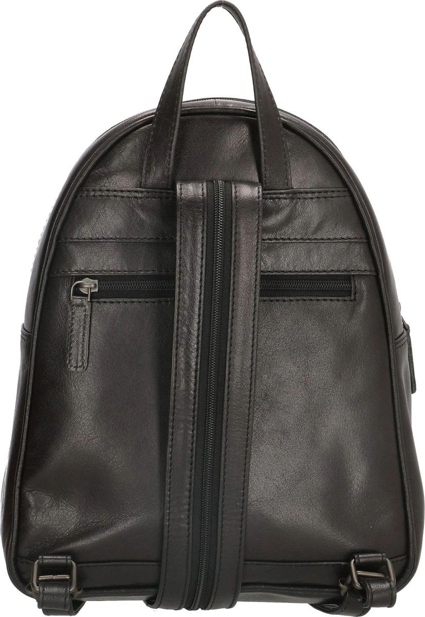 Old West Leren Dames Rugzak San Antonio M - Zwart 14 Old West Leren Dames Rugzak San Antonio M - Zwart - Afbeelding 12