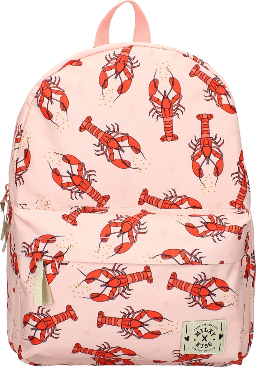Milky Kiss Full Of Smiles Rugzak - Schooltas Meisje - Roze - Kreeft 3 Milky Kiss Full Of Smiles Rugzak - Schooltas Meisje - Roze - Kreeft