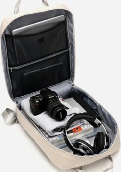 Merkloos Waterdichte Rugzak Inclusief Usb Oplaadstation - Laptoptas 15,6 Inch - Schooltas - Beige - Multifucntioneel -Tas Kortingswinkel 850x1200 1