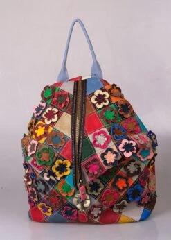 Viabologna Rugzak Escanella Van Gekleurde Stukjes Leer - Multicolour - -Tas Kortingswinkel 856x1200 10