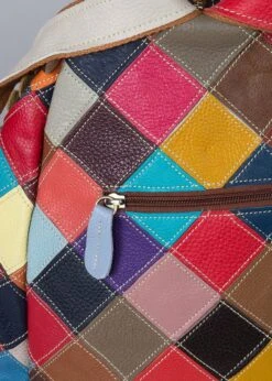 Viabologna Rugzak Escanella Van Gekleurde Stukjes Leer - Multicolour - -Tas Kortingswinkel 856x1200 11