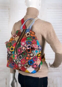 Viabologna Rugzak Escanella Van Gekleurde Stukjes Leer - Multicolour - -Tas Kortingswinkel 856x1200 14