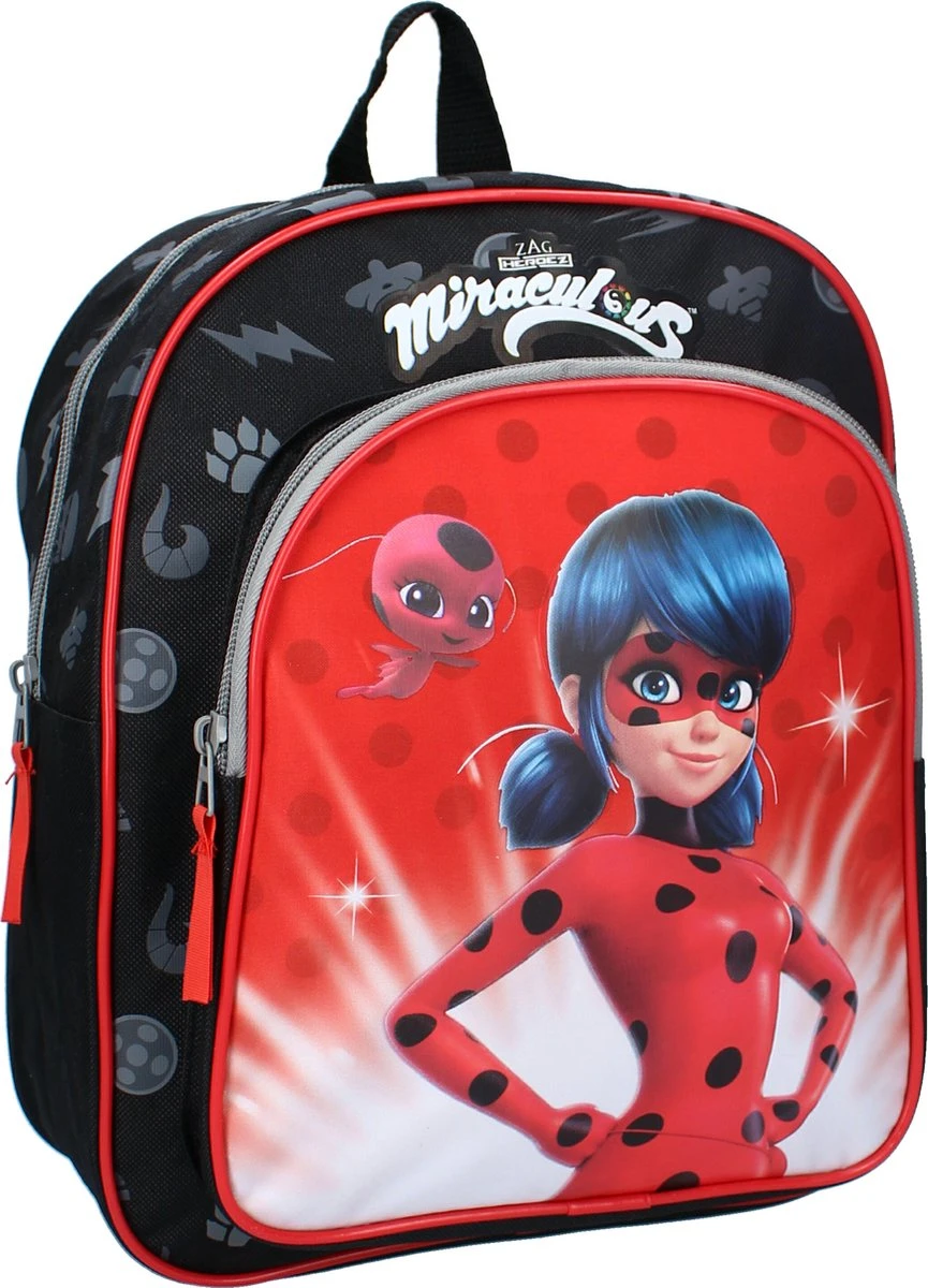 Miraculous Ladybug Love And Courage Rugzak - Zwart 3 Miraculous Ladybug Love And Courage Rugzak - Zwart