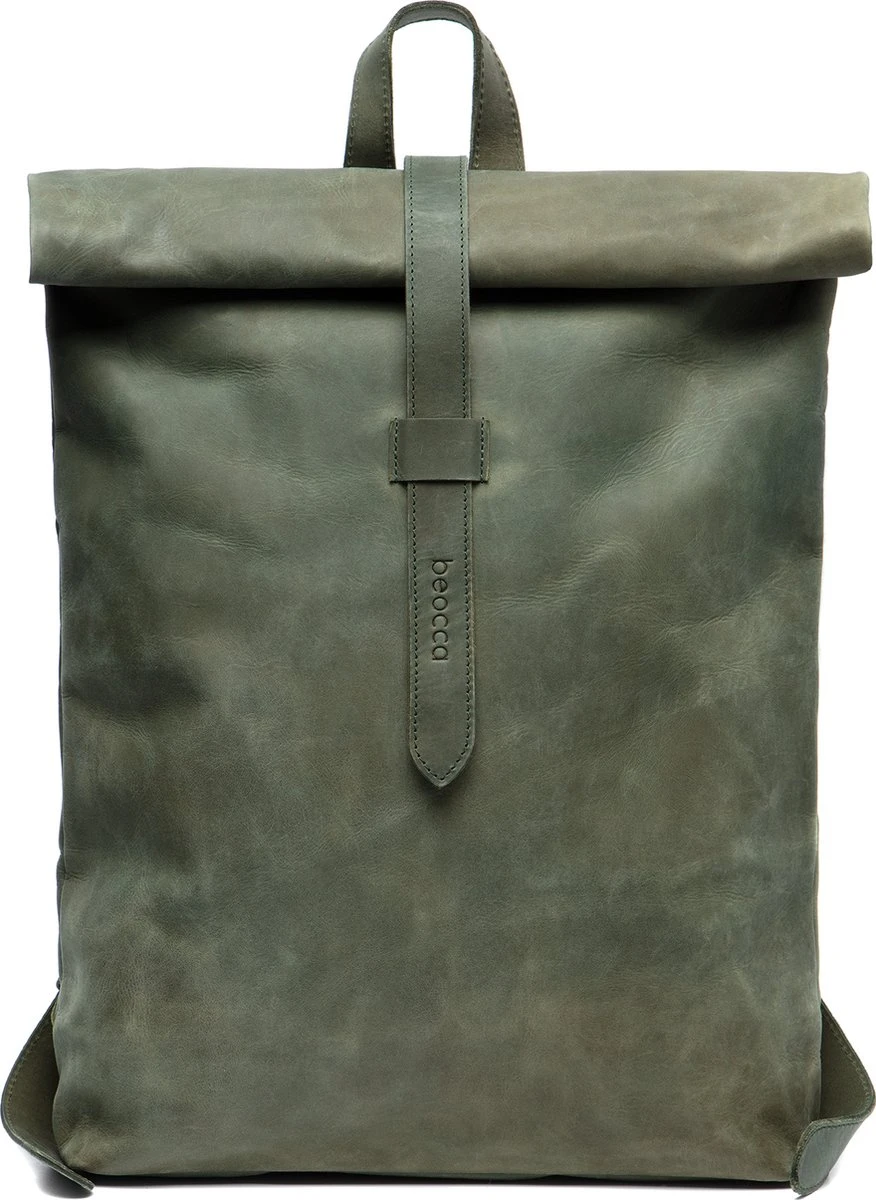 Beocca - Leren Rugzak Mavis Groen - 15" Laptoptas 3 Beocca - Leren Rugzak Mavis Groen - 15" Laptoptas