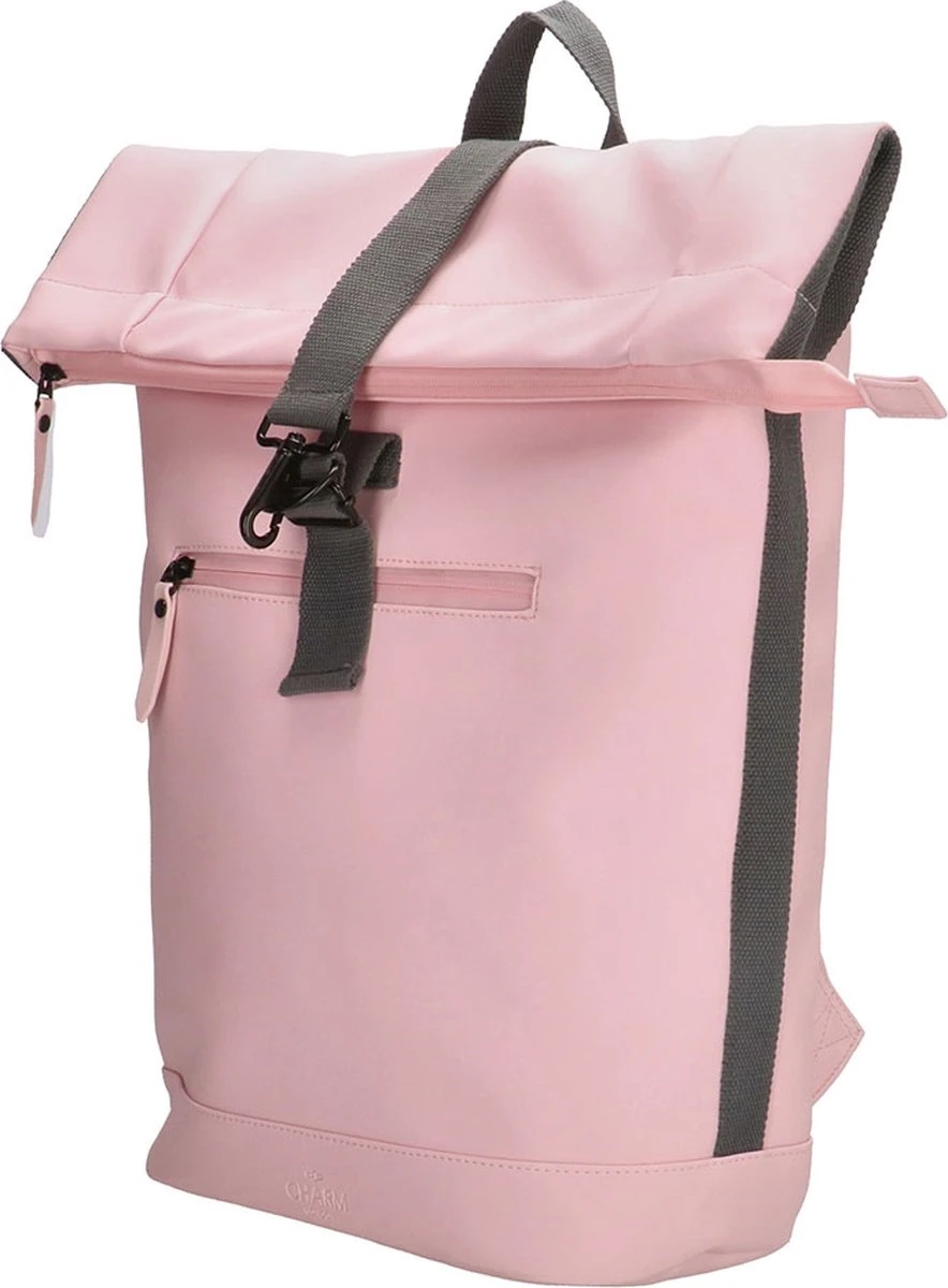 Charm London Neville Waterproof Roll Top Backpack Pink 5 Charm London Neville Waterproof Roll Top Backpack Pink - Afbeelding 3