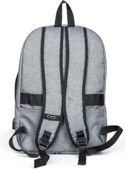 SafeSave Rugtas – Waterafstotende Schooltas Met Laptop Vak En Usb Aansluiting – Schoudertas – 15.6 Inch – Licht Grijs -Tas Kortingswinkel 891x1200 2