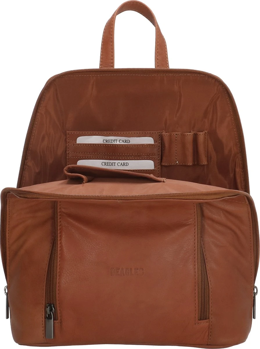 Beagles Santa Lucia Rugzak - Cognac 7 Beagles Santa Lucia Rugzak - Cognac - Afbeelding 5