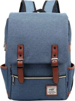 Veran Rugtas - Rugzak - 25 Liter - 15,6" Laptopvak - Boekentas - Vintage - Laptop - School - Boekentas - Blauw 7 Veran Rugtas - Rugzak - 25 Liter - 15,6" Laptopvak - Boekentas - Vintage - Laptop - School - Boekentas - Blauw -Tas Kortingswinkel 896x1200 4
