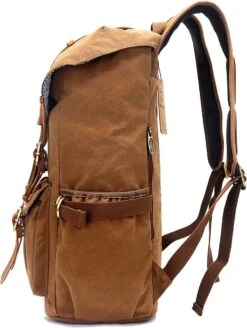 Outdoor Canvas Rugzak, Waterdichte Reizen Wandelen Camping Rugzak Tas, Grote Casual Dag Rugzak, College School Rugzak, Schoudertas Voor 15" Laptop-tablets -Tas Kortingswinkel 904x1200 7