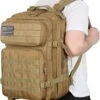Merkloos Leger Rugzak - 45L - Camouflage - Militaire Tactische Tassen Voor Heren - Voor De Jacht - Voor Trekking - Rugzak - Waterdicht - Bug Out Bag - Airsoft - Khaki -Tas Kortingswinkel 908x1200