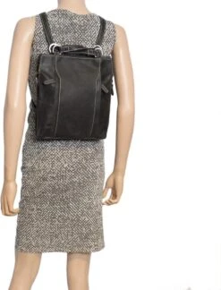 Rugtas Leer Zwart - Schoudertas - Echt Leer -Tas Kortingswinkel 914x1200 3