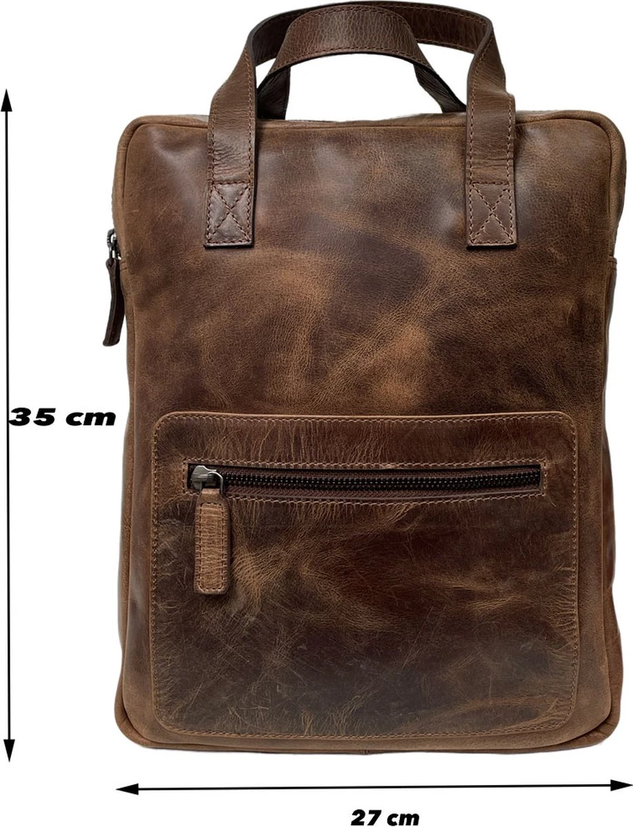 Saccoo Ramon Rugtas 100% Hunterleder Medium Formaat. 6 Saccoo Ramon Rugtas 100% Hunterleder Medium Formaat. - Afbeelding 4