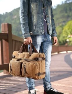 Laptoptas - 3in1- 15Inch - Blauw - 15 Vak - Canvas - Leer -Tas Kortingswinkel 920x1200 4