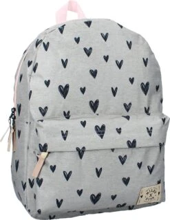 Milky Kiss Clever Girls - Rugzak - Schooltas Meisje - Grijs - Hartjes -Tas Kortingswinkel 925x1200 7