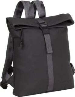 New Rebels® Tim - Rugtas - Grijs/Zwart - Waterafstotend - Roll-top - 13121087 - 27x8x33cm - Rugzak / Backpack
