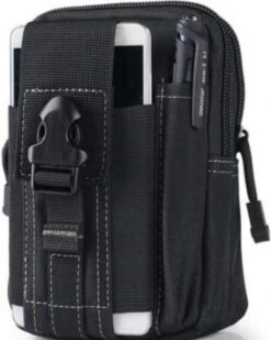 Merkloos Nylon Heuptas Waterdicht - Outdoor - Anti-Diefstal - Zwart - Met Survival Card - 34x25,2 Cm -Tas Kortingswinkel 960x1200 15