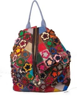 Viabologna Rugzak Escanella Van Gekleurde Stukjes Leer - Multicolour -