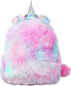 Unicorn Rugzak Zilver Multi Paars Roze Fluffy Bal