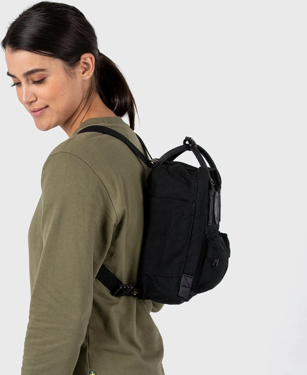 Fjallraven Fjällräven Kånken No. 2 Black Mini Unisex Rugzak - Black 6 Fjallraven Fjällräven Kånken No. 2 Black Mini Unisex Rugzak - Black - Afbeelding 4