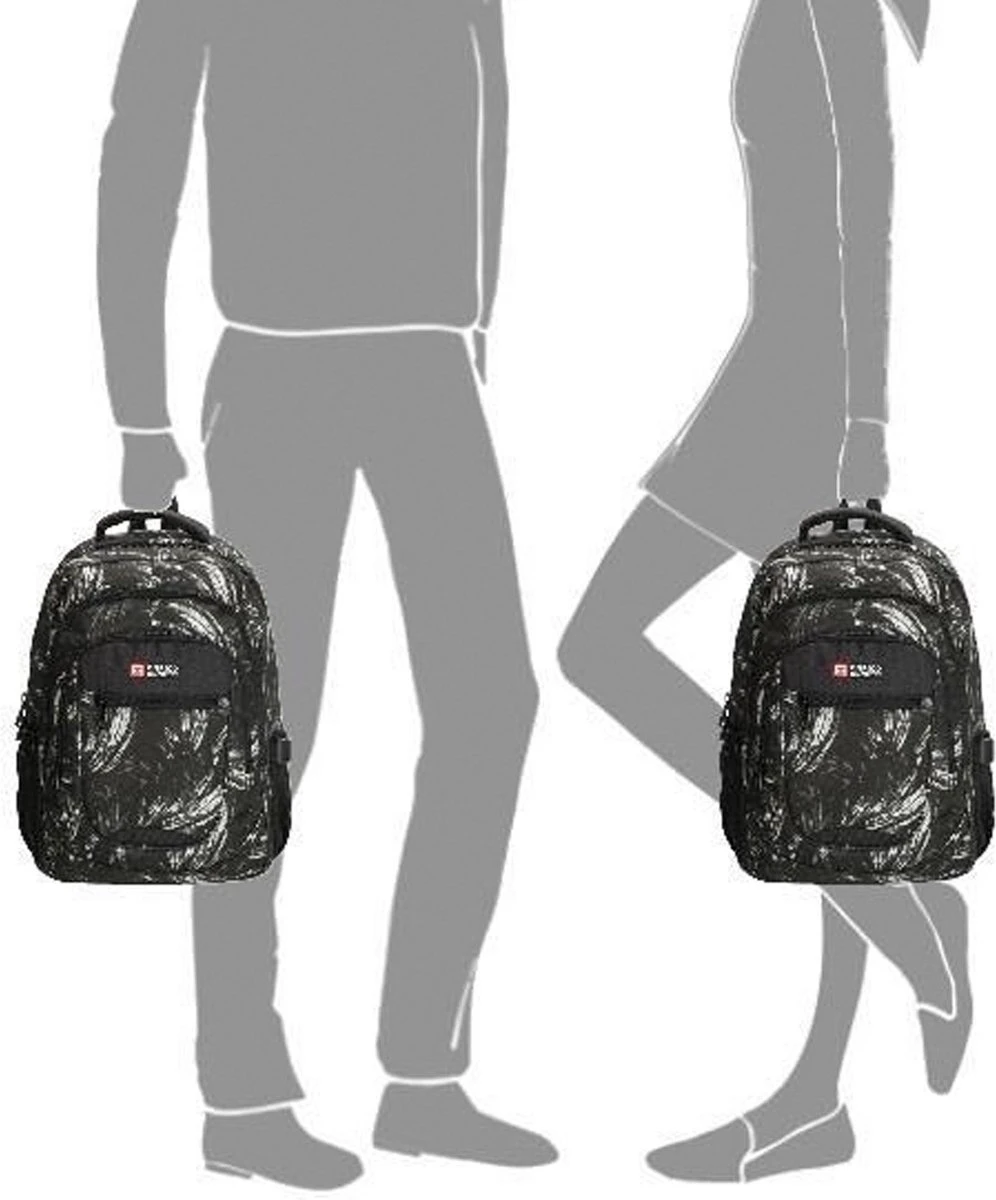 Enrico Benetti Santa Cruz 62038 Laptoprugzak 17" - Zwart Verenprint 8 Enrico Benetti Santa Cruz 62038 Laptoprugzak 17" - Zwart Verenprint - Afbeelding 6