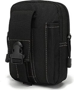 Merkloos Nylon Heuptas Waterdicht - Outdoor - Anti-Diefstal - Zwart - Met Survival Card - 34x25,2 Cm -Tas Kortingswinkel 996x1200 5