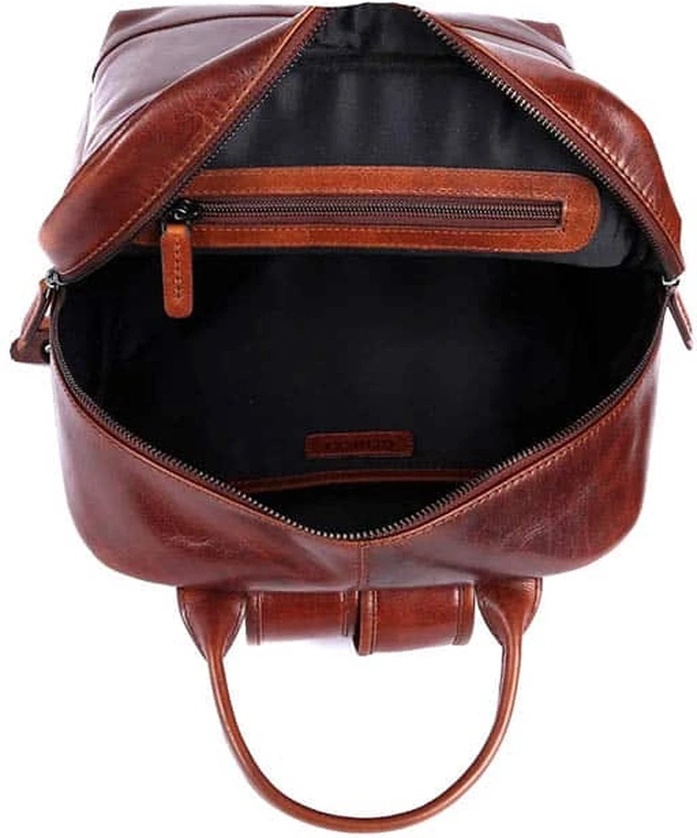 Genicci Amsterdam Rugzak - Cognac 4 Genicci Amsterdam Rugzak - Cognac - Afbeelding 2